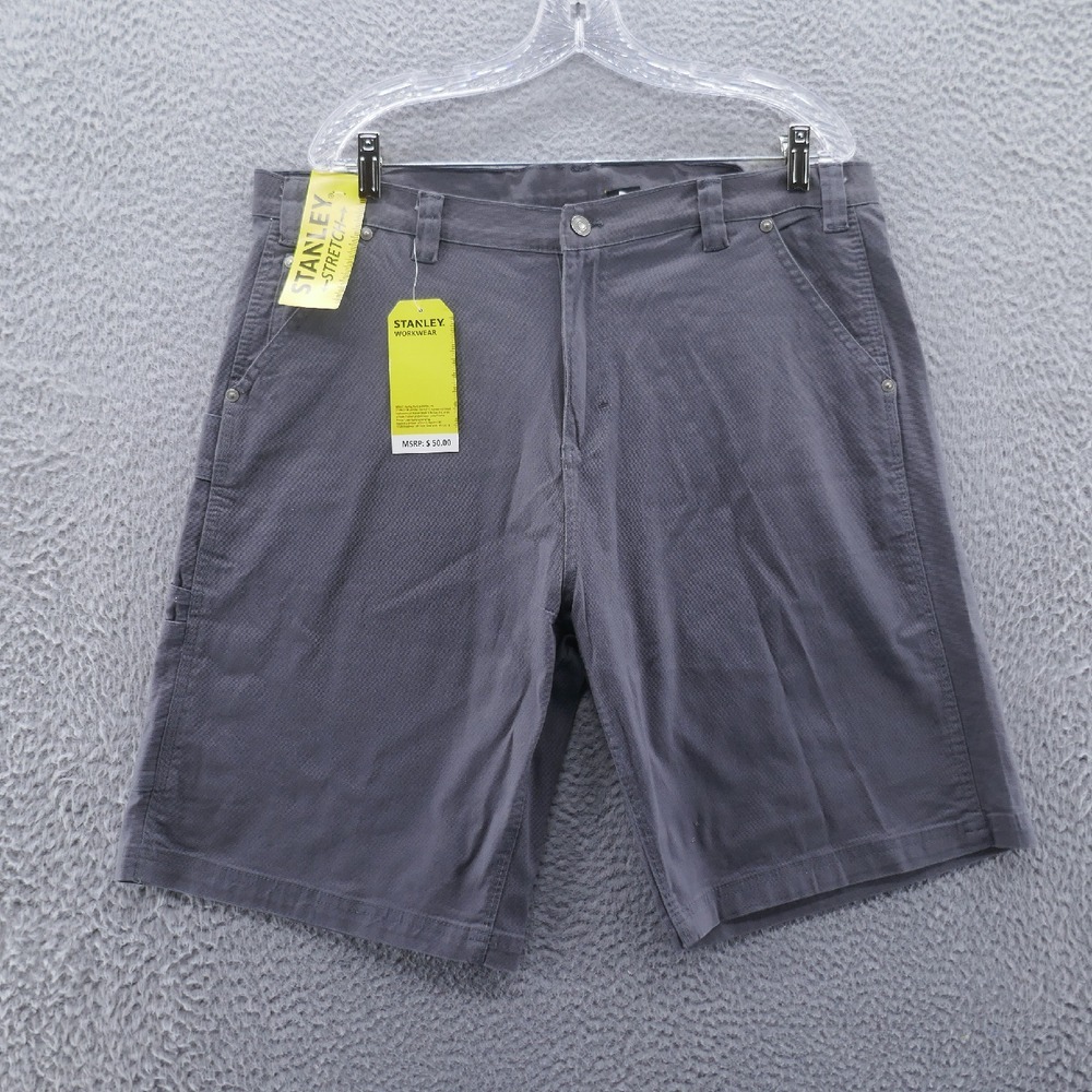 Stanley Workwear Mens Carpenter Shorts Size‎ 40 Gray Flat Front Stretch NEW *